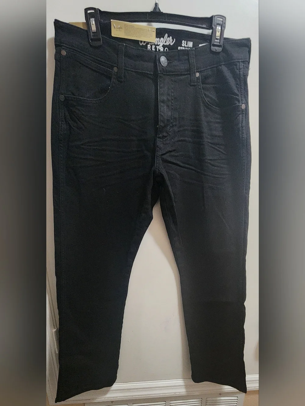 Wrangler Slim Straight Men's Jeans - Black - Picture 1 of 6